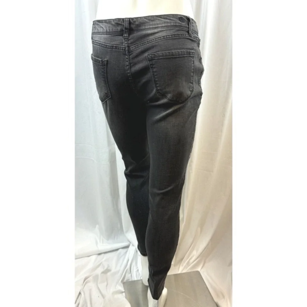 Kensie‎ Jeans Embroidered Floral Skinny Denim Pants Gray 10 Y2K Streetwear 63-23